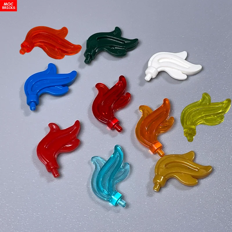 MOC Bricks Flame Feather Fire 85959 6126 64647 Building Blocks For Children