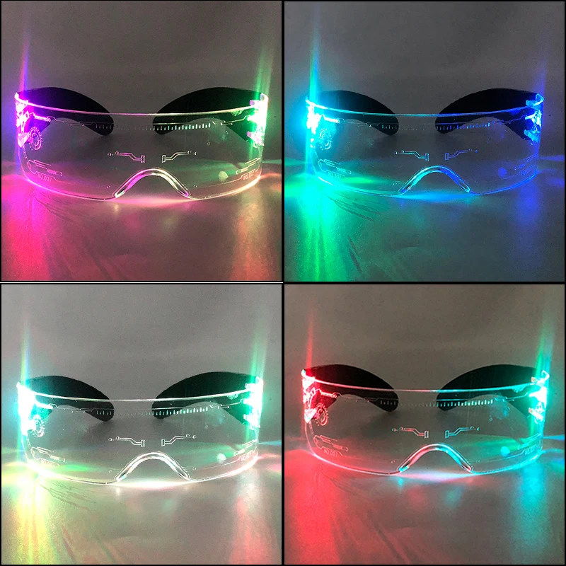 Occhiali Colorati A Led Glow Party Costume Occhiali Decorativi Led Light Up Occhiali Luminosi Per Bar Ktv Halloween Party