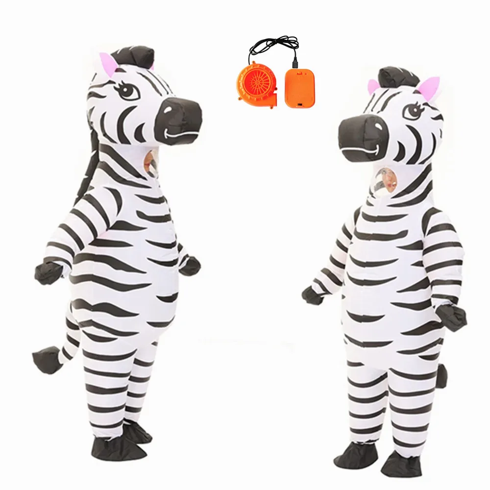 

Adult Size Inflatable Zebra Costume for Adults Carnival Animal Cosplay Anime Blow Up Suit Surprise Festival Outfits Event Gifts