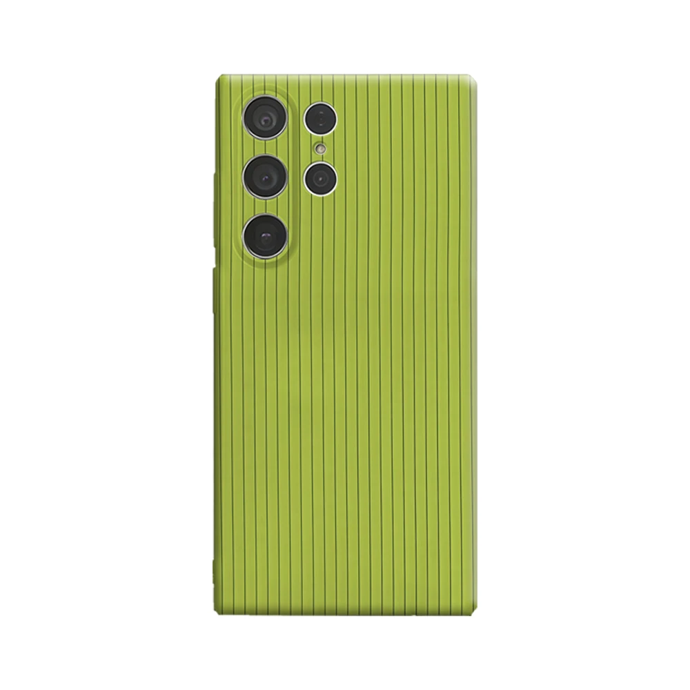 Glossy Bright Green Vertical Stripes Double-Layer Phone Case