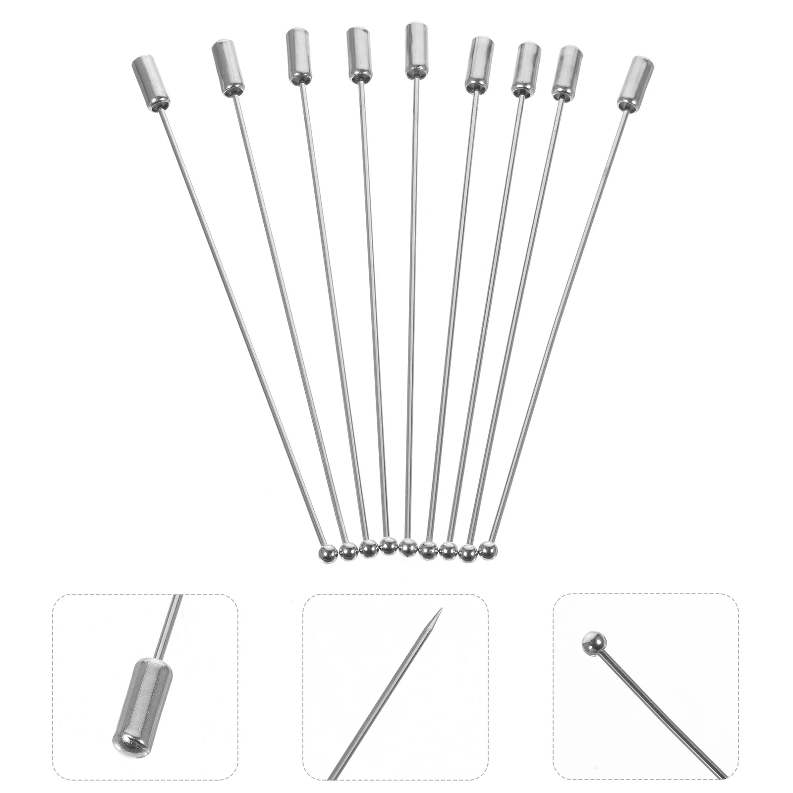 

20Pcs Metal Lapel Sliver Brooch Long Brooch DIY Craft Corsage Jewelry Making Accessories