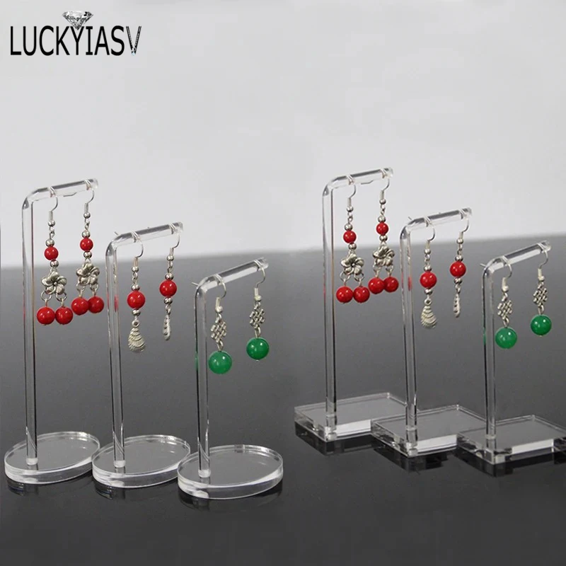 

Acrylic Jewelry Earrings Display Stand Rack Showcase 2 Holes Hanging Earring Studs Transparent Holder Organizer Photography Prop