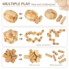 Small Lu Ban Lock IQ Brain Teaser Educational Toy for Kids Children Wooden Kong Ming Unlock Toys Adult Montessori 3D Puzzle Game 3
