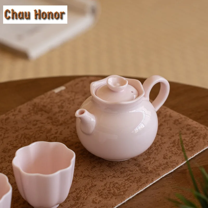 150ml Jade Mud Cherry Powder Ceramics Teapot Handmade Kungfu Teaset Beauty Pot Household Tea Services Accessories Drinkware Gift
