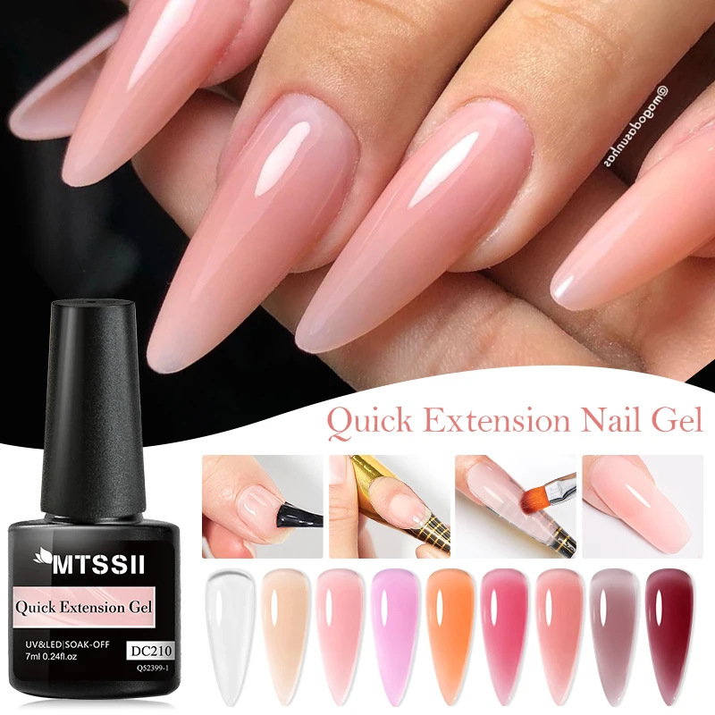 7ML Nude Quick Extension Gel Nail Polish Milky White UV Construct Hard Gel Semi Permanent Acrylic Extension Nail Art Varnish