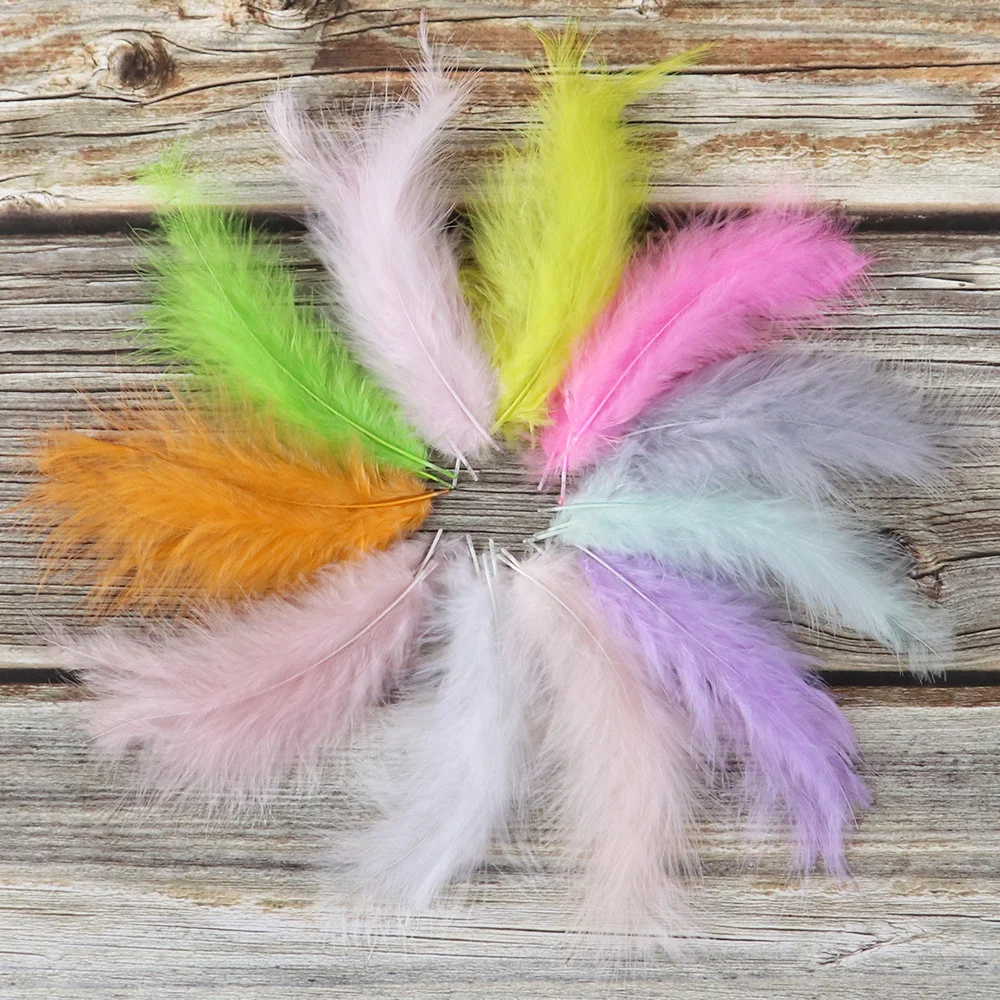 50Pcs Turkey Feathers Craft Feathers Natural Feathers Fluffy Marabou Turkey Feathers 10-15cm for Crafts Dream Catcher Feather Jewelry Decor Soft Plumes Wedding Party Accessorie