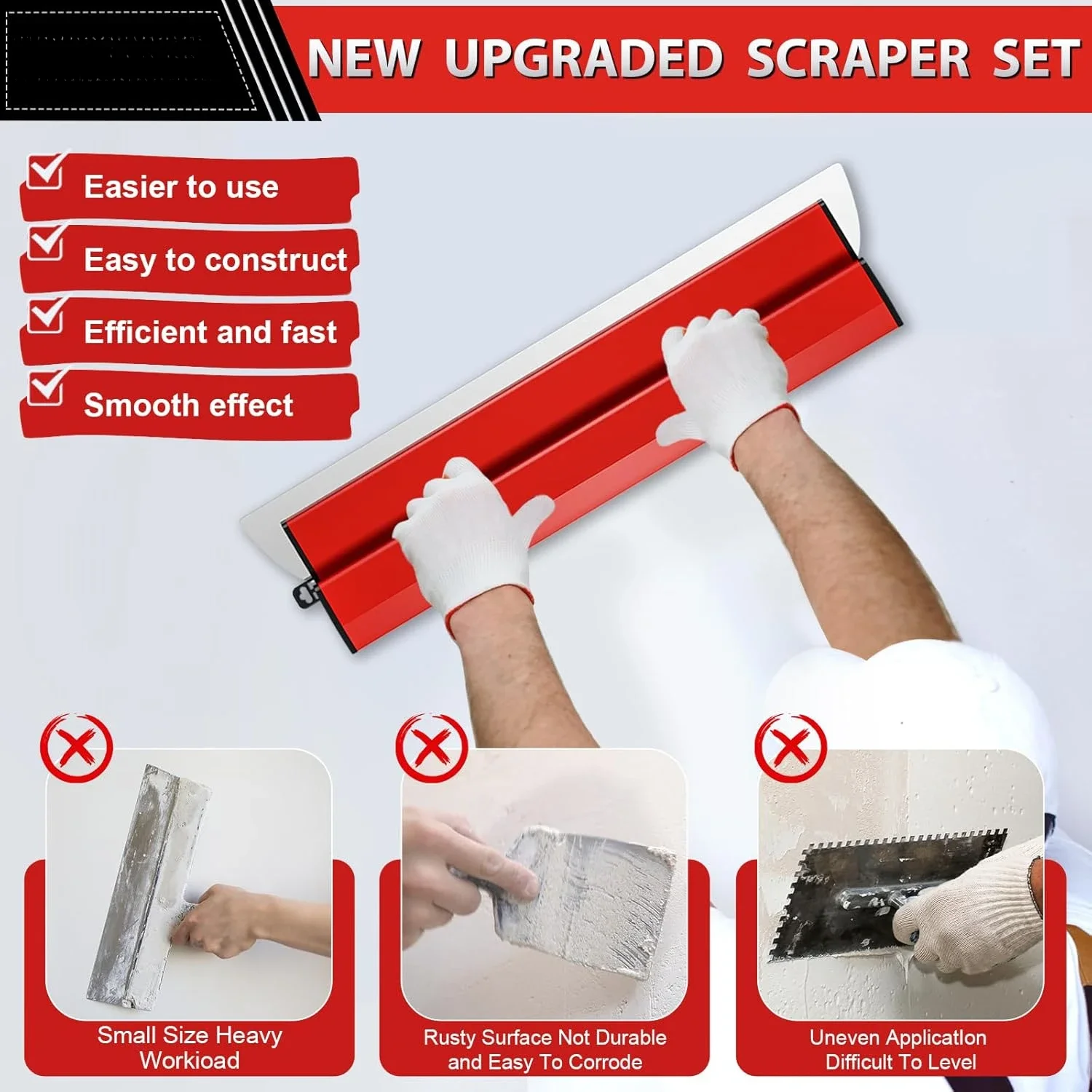 25/40CM Drywall Smoothing Spatula Skimming Flexible Blade Painting Finishing Skimming Blades Building Tool Wall Plastering Tools drywall spatula plastering blade putty knife wall plastering trowel