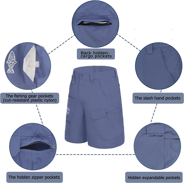 F Riverruns 9 Pockets Performance Fishing Shorts, Water-Repellant Cargo  Short, Breathable UPF 50+ Hiking Shorts - AliExpress