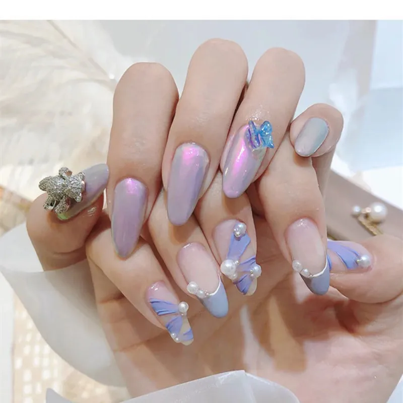 

Nail Art Pearl Ribbon Three-dimensional Steel Bead Highlight Bubble Diamond Accessories Nail Wholesale