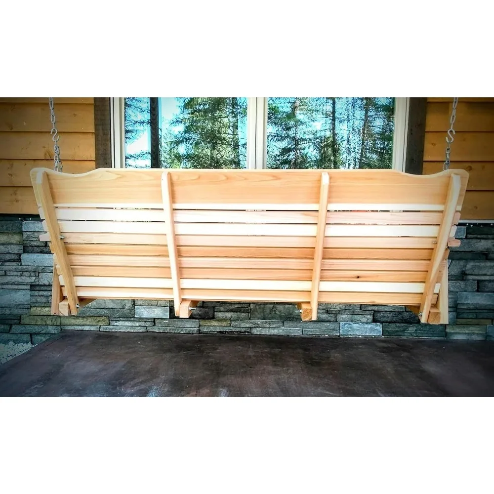 5' Natural Cedar Porch Swing,  Includes Chain & Springs 4