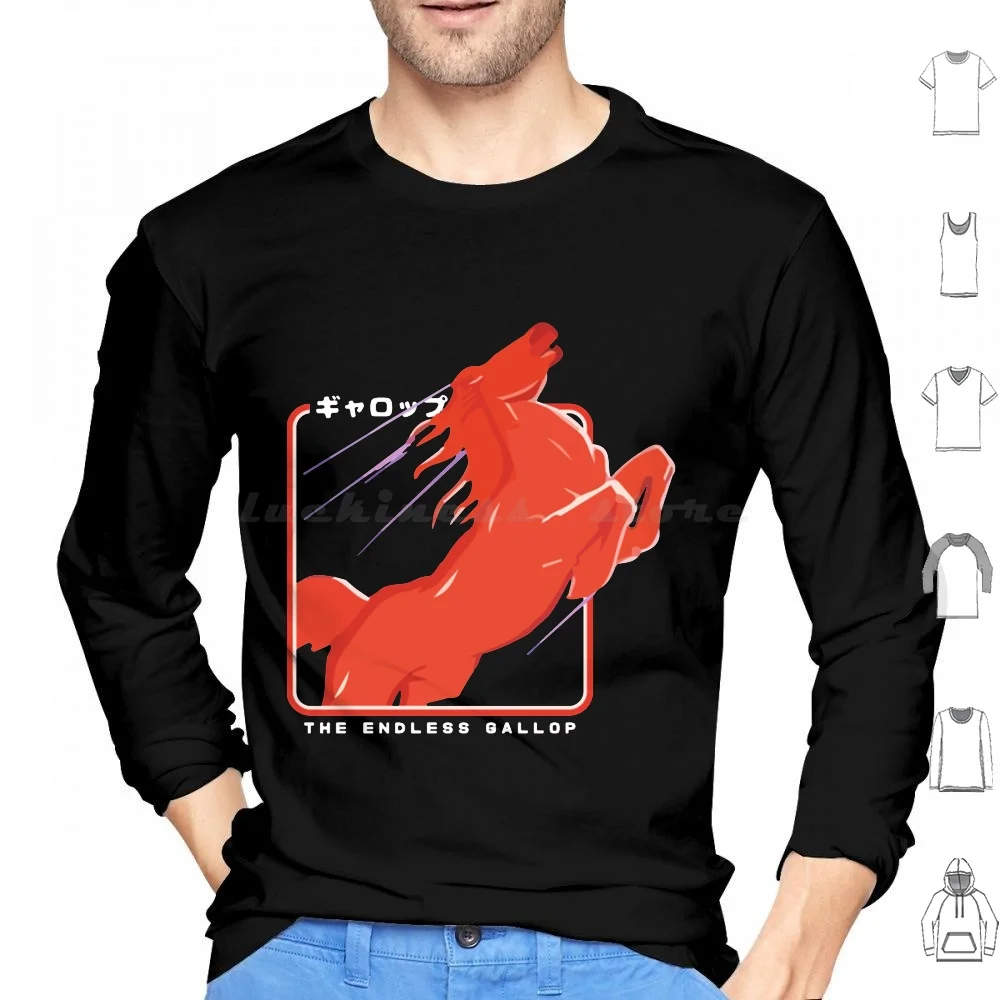T-Shirt Cavallo The Endless Gallop _ Felpa Con Cappuccio In Cotone Manica Lunga Crine Endless Gallop _