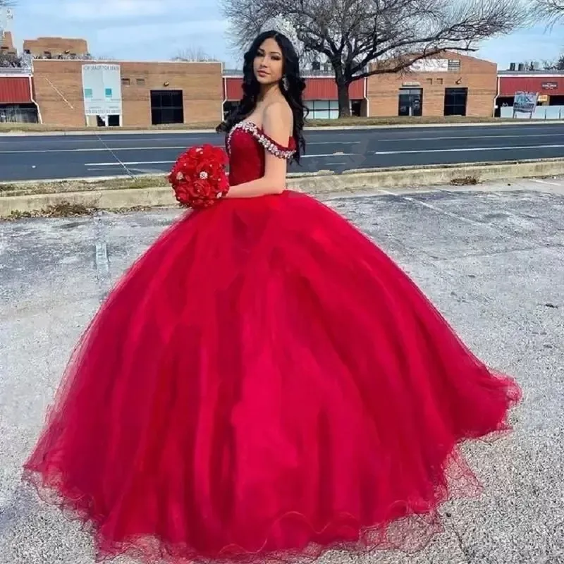 

ANGELSBRIDEP милое бальное платье, платья для Quinceanera, платья 15 лет, модные платья с кристаллами и открытыми плечами для дня рождения
