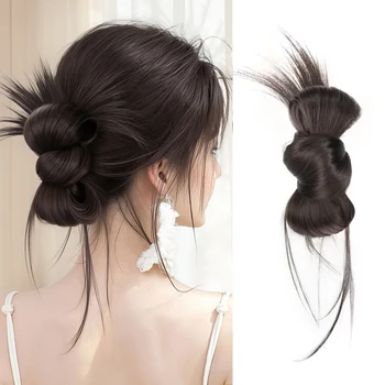 Panino per capelli sintetici Parrucchino da donna Capelli finti naturali Updo Nero Marrone Artiglio Clip Parrucca Panino Estensione dei capelli Accessori per capelli per l'uso