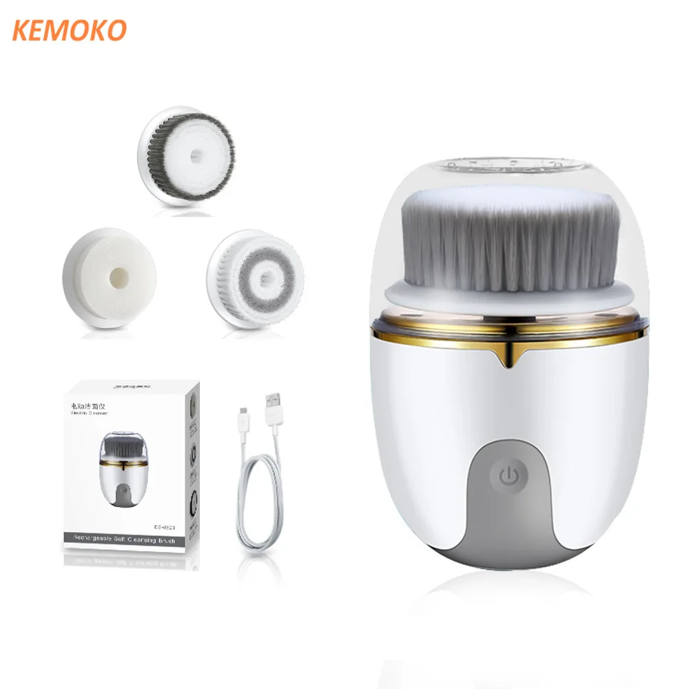 3 IN 1 Ultrasonic Facial Cleaner Pore Face Electric Face Cleansing Brush Skin Care Massager Blackhead Remover Facial Clean Brush