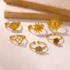 88198-4d6ac9.jpg Bague d'été imperméable couleur or rose pour femmes, anillos romantiques en forme de fleur de marguerite, en acier inoxydable, cadeaux élégants pour fête