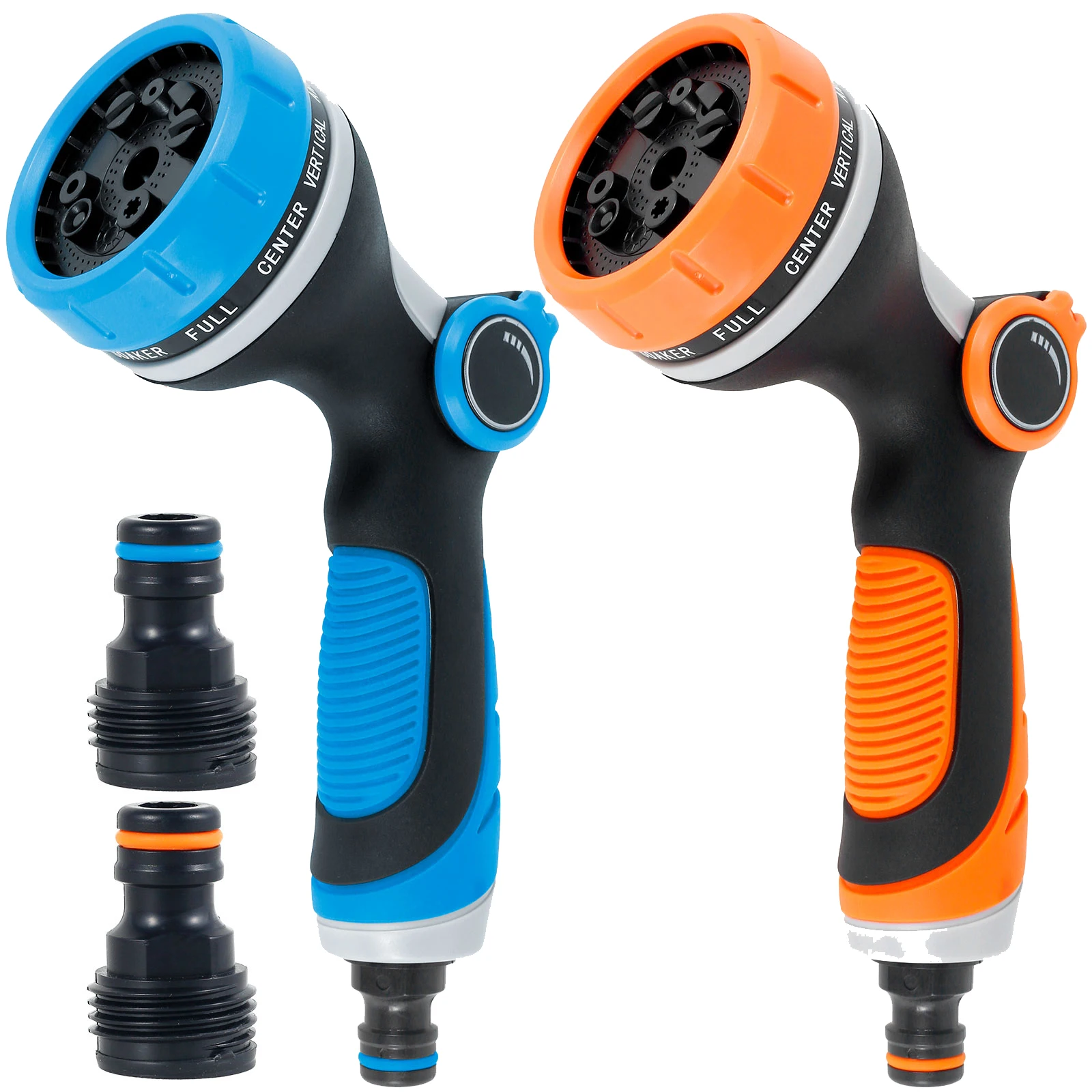 High Pressure Washer Nozzle 2PCS/Set Garden Hose Nozzle Sprayer 10 Spray Patterns Thumb Control On Off Valve Watering Cleaning Washing Car Showering Pet