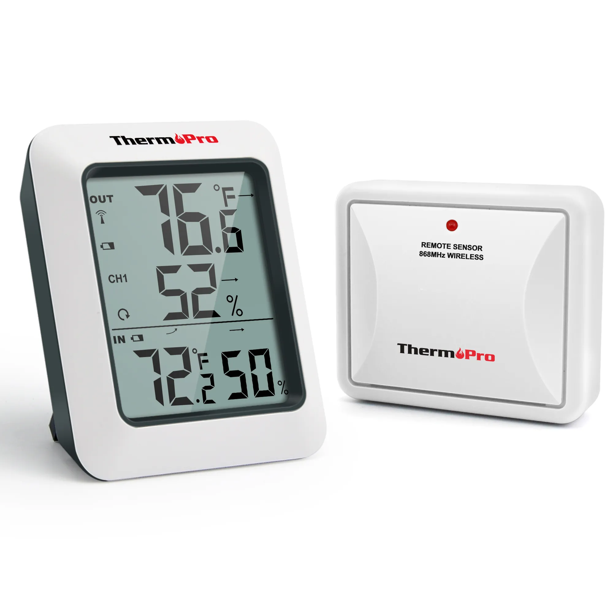 ThermoPro TP60C 60M Wireless Digital Indoor Outdoor Thermometer Hygrometer  Weather Station for Home