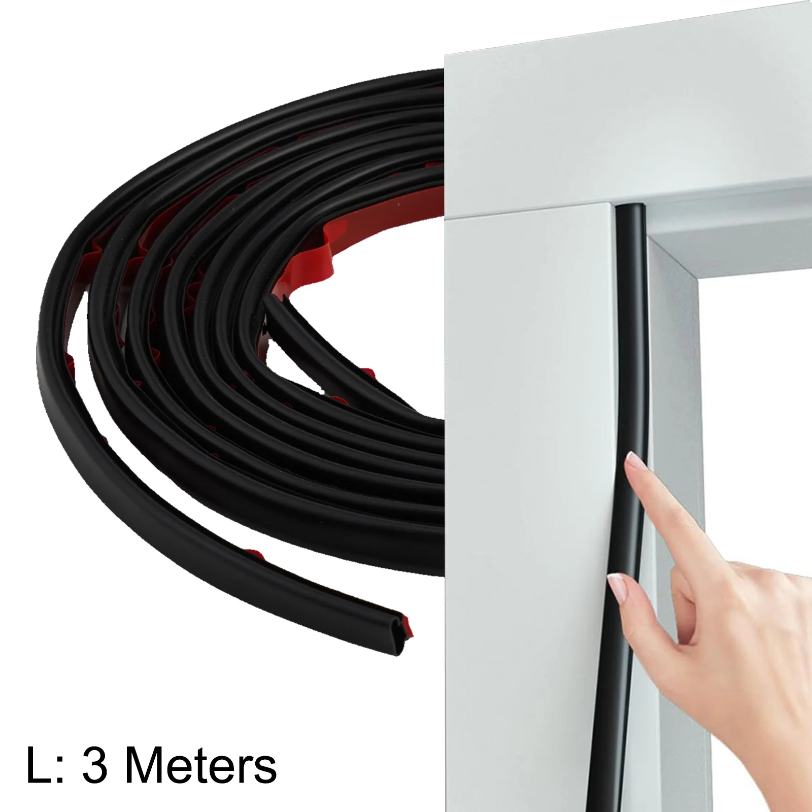 D-Shape Sealing Strip Door Sealing Strip Energy Saving Cut To Size Durability Dust Prevention Eliminates Drafts