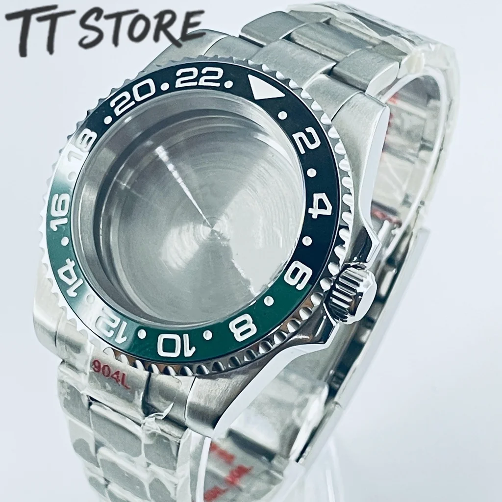 Silver 40mm Watch with Ceramic Bezel and Sapphire Case