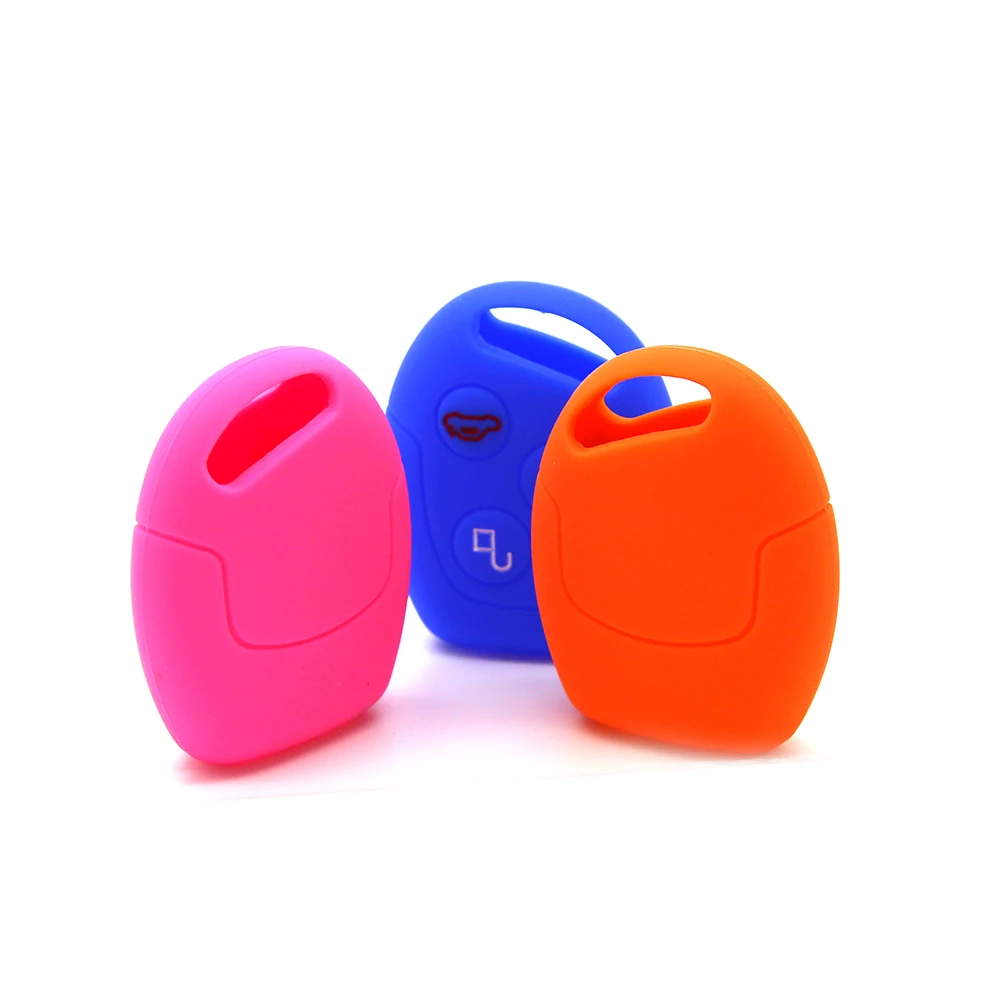 Pusakieyy 3 Buttons Remote Silicone Car Fob Key Case Cover Ford Focus Mondeo Festiva Fusion Suit Fiesta KA Holder Protector key case cover key case remote control case cover