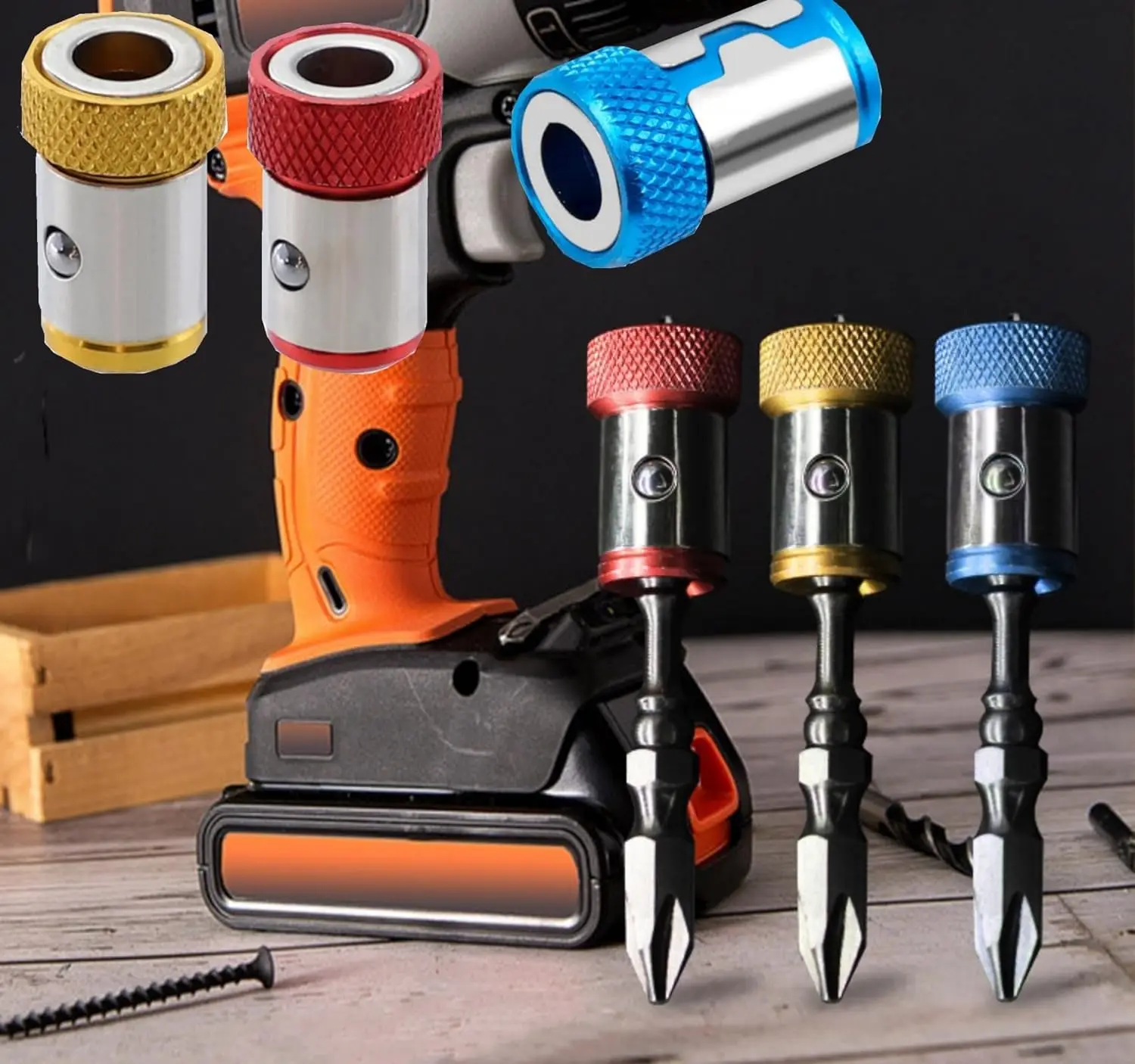 Galacok Magnetic Screw Ring Bit Magnetizer Ring Metal Magnetizer Screw Removable For 1/4 Inch/6.35mm Hex Screwdriver And Power