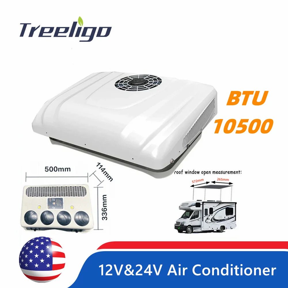 Electric RV Rooftop Air Conditioner Car Parking Conditioning 12V 24V