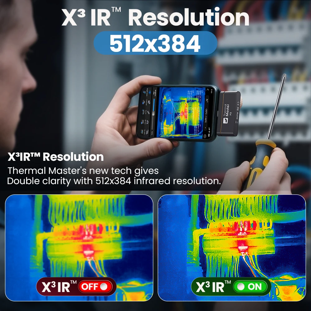(Android&iPhone) P3 Type-C Thermal Camera for Electronics