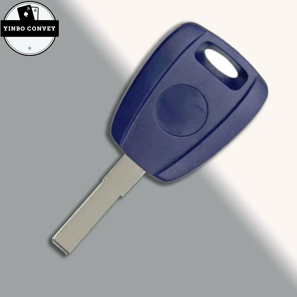 YINBO For Fiat Key Shell Blue Blank Shell For Fiat 500 Ducato Transponder Key Uncut SIP22/GT15R Blade