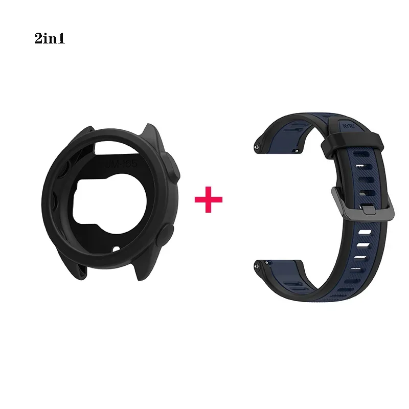 Sports Silicone Strap with 2-in-1 Protective Cover Case