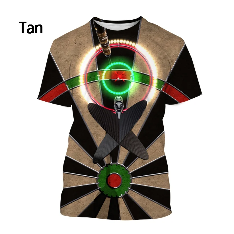 

Men's 3d Printed Dart Board T Shirt Summer Casual Short Sleeve Round Neck Fun Shirt Top