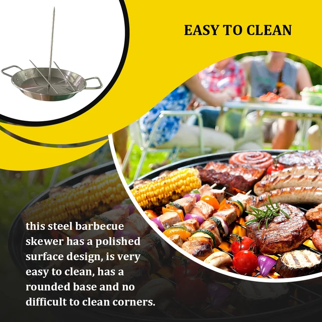 Rozsdamentes Acél Függőleges Nyárs Bbq Nagy Teherbírású Stand Up Grill Sült Csepp Serpenyő Csirke Pörkölt Állvány Kültéri Kert - Image 4