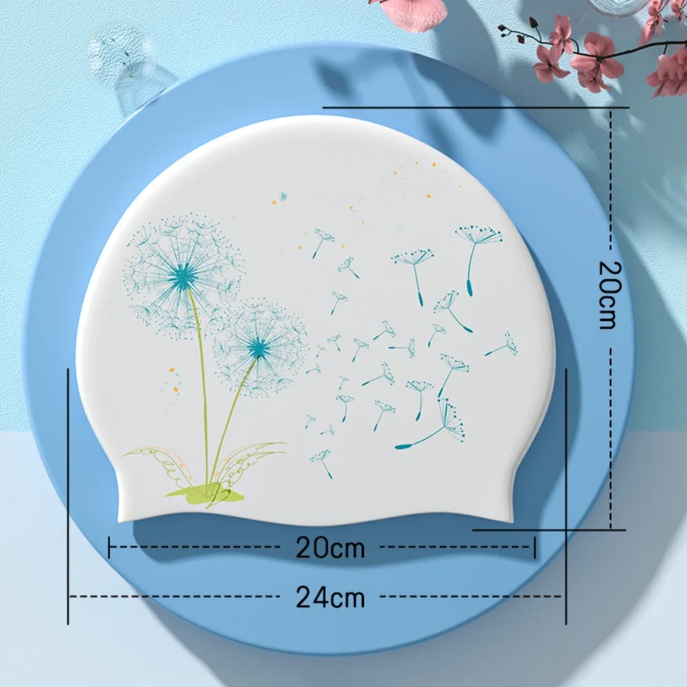 Photography Props Silicone Swimming Cap Waterproof Elastic Diving Cap Protect Ears Long Hair Bathing Cap Natatorium