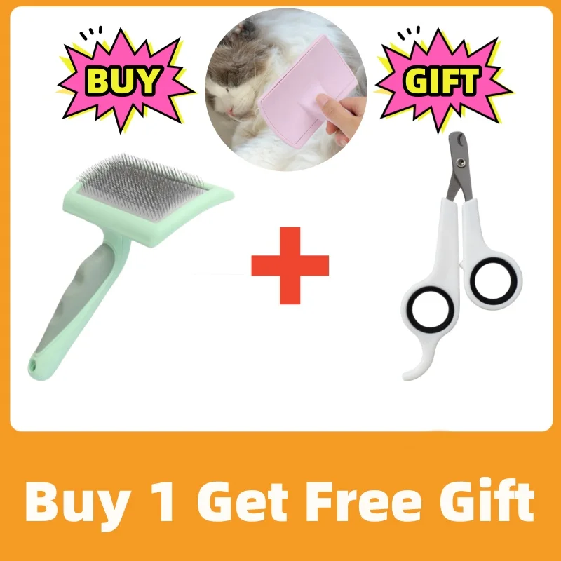 

Cat Comb Stainless Steel Dog Brush Massage Pet Grooming Combs Pet Hair Remover Cleaning Tools Cats Accessories Dogs Accessories