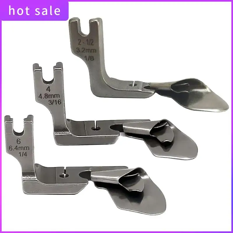 3Pc Hem Pull Tube Silk Chiffon Skirt Crimping Presser Foot 1/8Inch+3/16Inch+1/4Inch