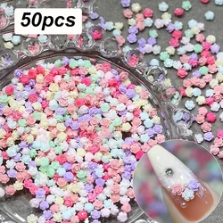 Vibrant Floral Resin Nail Art Ornaments Set (Camellia - 50pcs)