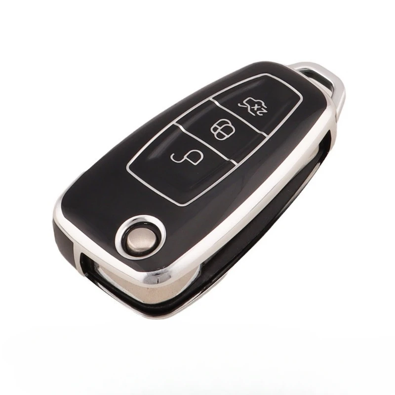 3 Pulsanti Flip Pieghevole Tpu Car Key Case Cover Fob Shell Per 2013 + Ford Transit Custom Mk8 Cargo Tourneo Custom Focus Mk3 Ranger