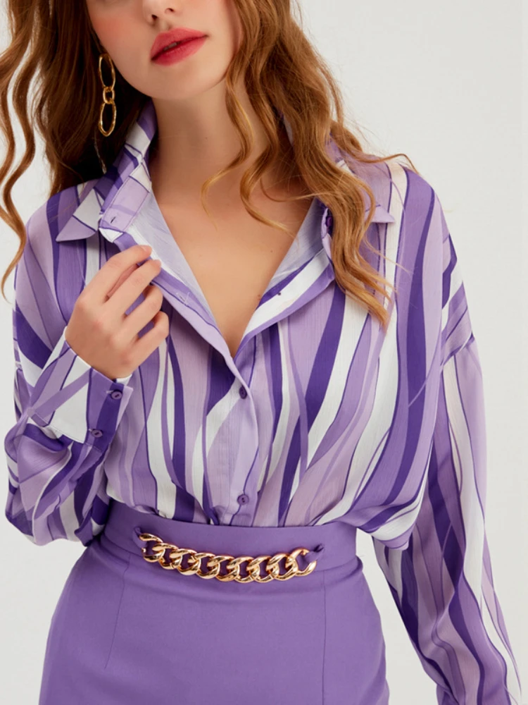 

Свободный кардиган в Вертикальную Полоску, уличная рубашка с цифровым принтом, блузка для девочек, женские топы, рубашки для женщин, новинка 2024