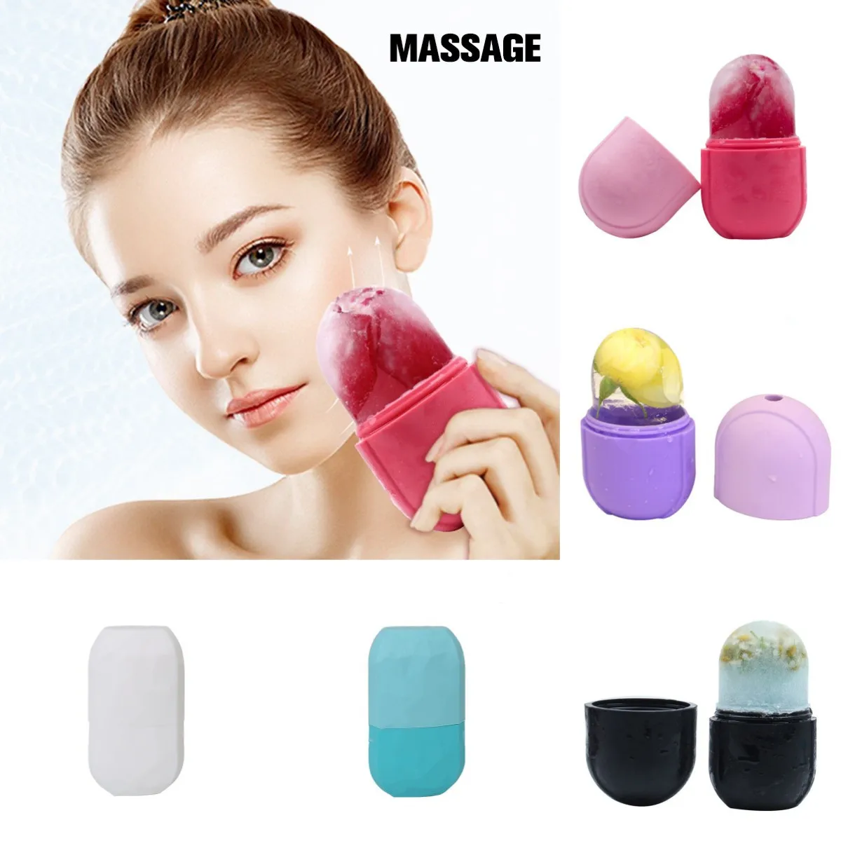 New Cooling Cleansing Pore Shrinking and Face Lift Ice Face Roller Massager Facial Treatment Skin Beauty Care Massager Tool