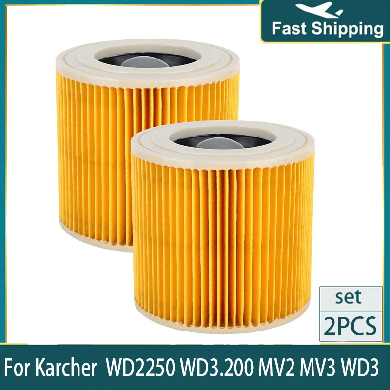 Lot De 2 Filtres Pour Aspirateurs Karcher A2004, A2204, WD3 - Améliore La Filtration - 9