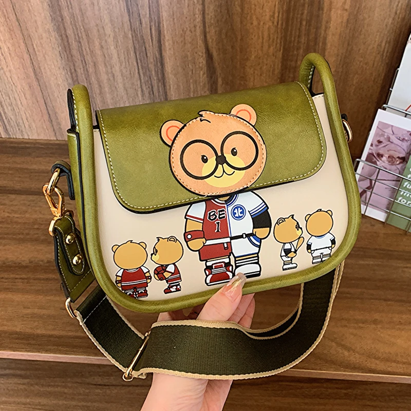 

Cutr bear messenger сумка девушка мода сумки для плеч для женщин кросс-тела мешок Ins роскошный мешок седла женская сумка пригородных магазинов