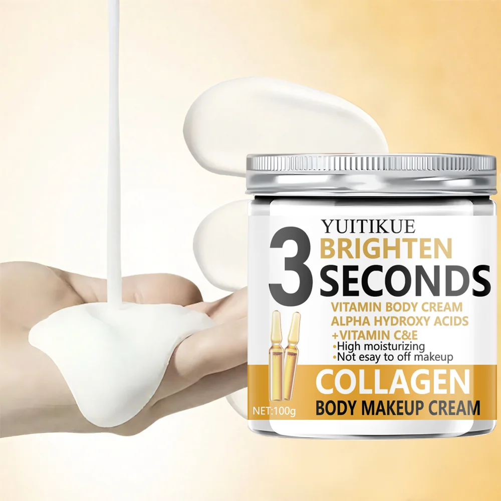 Collagen Body Cream, Brightens in 3 Seconds, Vitamin Body Lotion, α-Hydroxy Acids, Vitamins C & E, High Moisturization