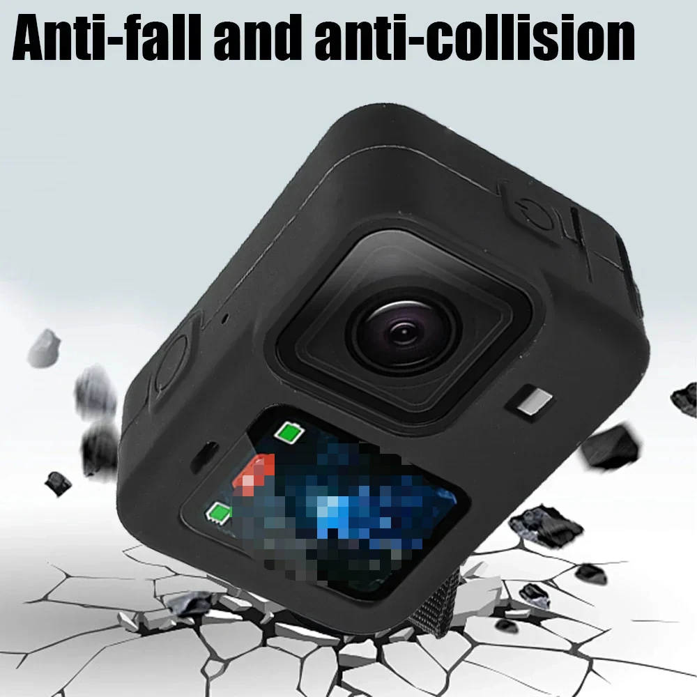 Description Picture 5 of itemFor GoPro Hero 12 11 10 9 Silicone Case Protective Sleeve Lanyard Tempered Glass Screen Protector Lens Cap For GoPro12 Pro11 10