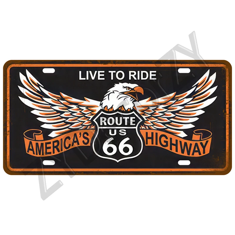 Route 66 Weißblech Platte Garage Auto Retro Metall Zeichen Poster an der Wand Zinn Zeichen Vintage Poster Wohnkultur Kunst Raum dekoration – Detail 6