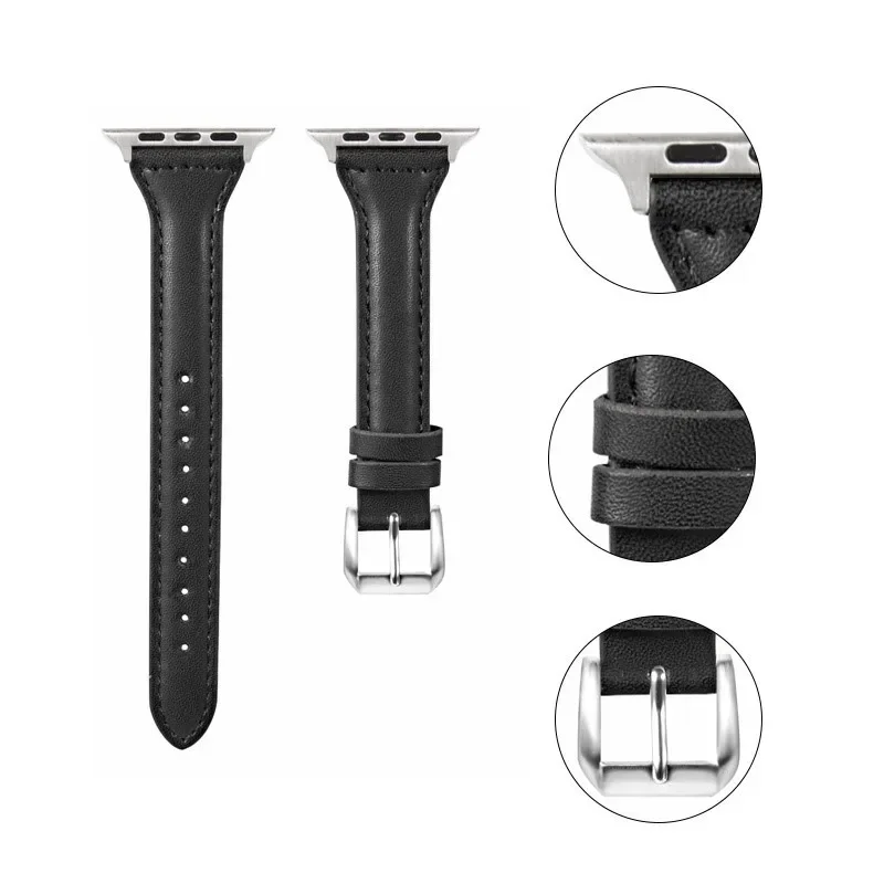 애플 워치 밴드용 슬림 가죽 스트랩, 울트라 2, 49mm, 44mm, 40mm, 41mm, 42mm, 38mm, 49mm, 44mm, 애플 워치 8, 9, 8, 7, se, 5, 4, 6