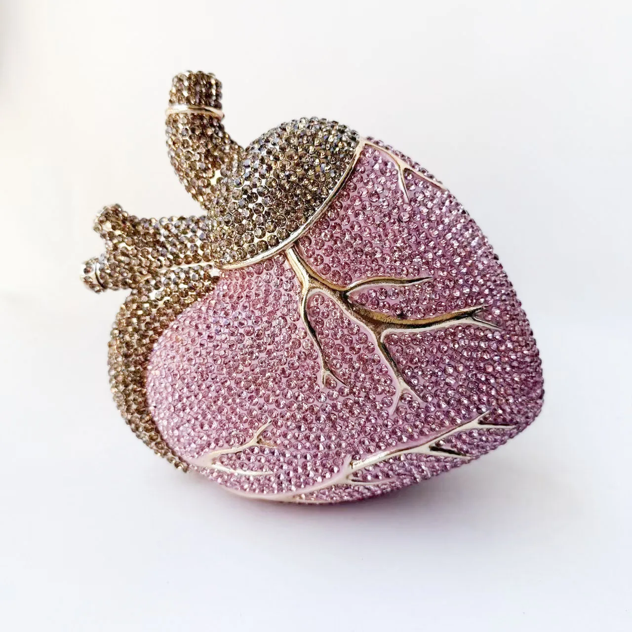 XIYUAN Women Red Heart Shaped Crystals Evening Bag Wedding Party Diamond Clutch Purse Luxury Rhinestone Handbag Pink Wallet Bags 6
