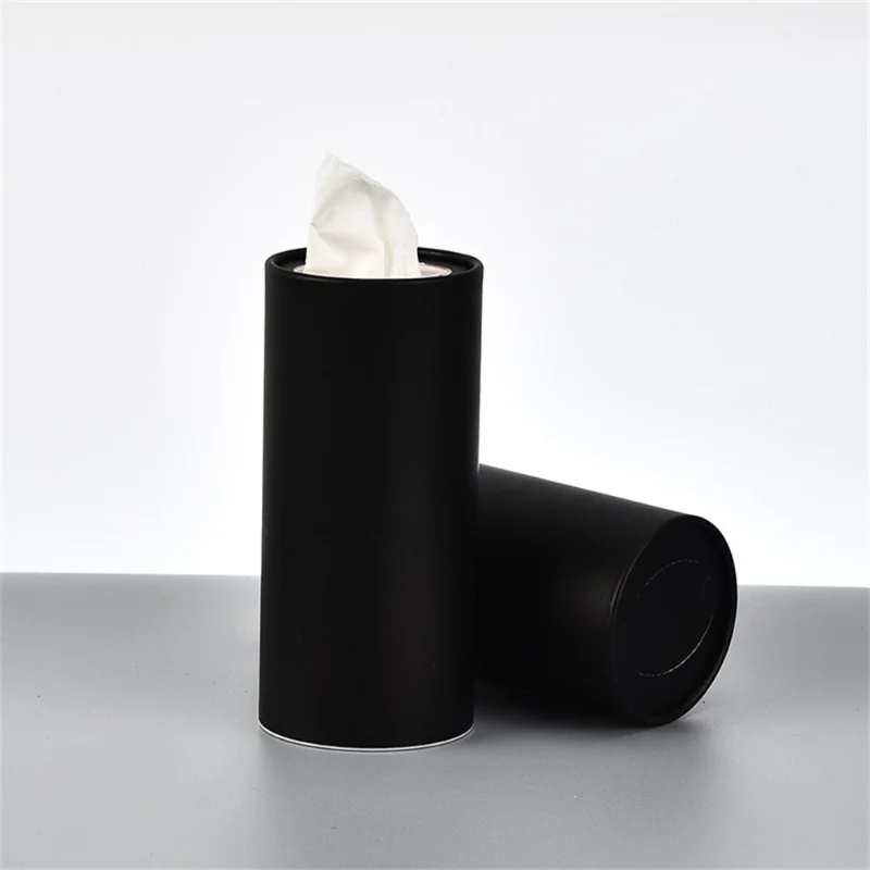 

Cylinder Tissue Boxes Practical Household Accessories Subfilm Tissue Tube for Car Napkin Organizer Tissue Box Organizer Black