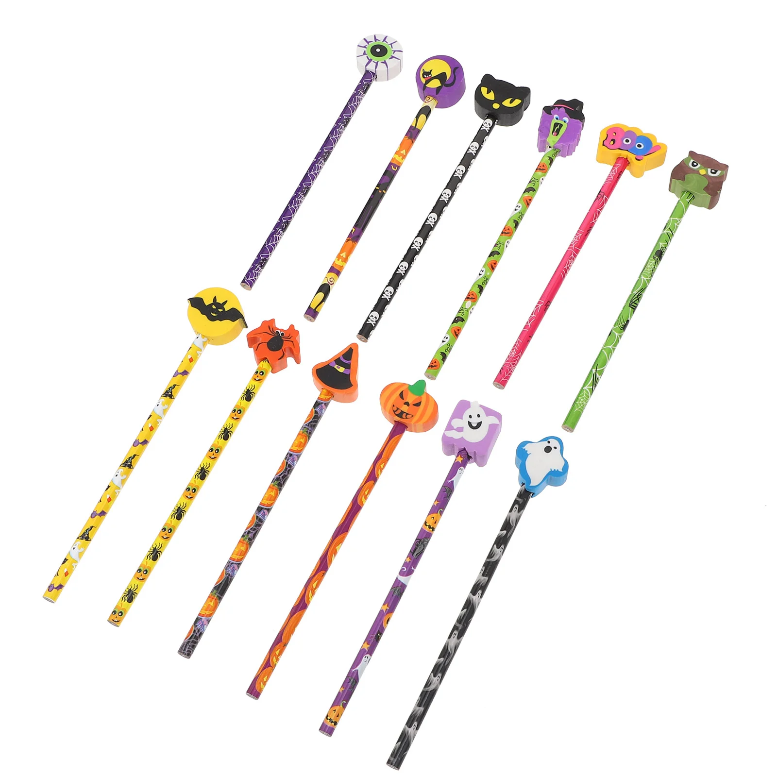

Halloween Stationery Pencils Writing Gifts Classroom Rewards Game Prizes Bulk Erasers Kids Wooden Cartoon Writing Pencils