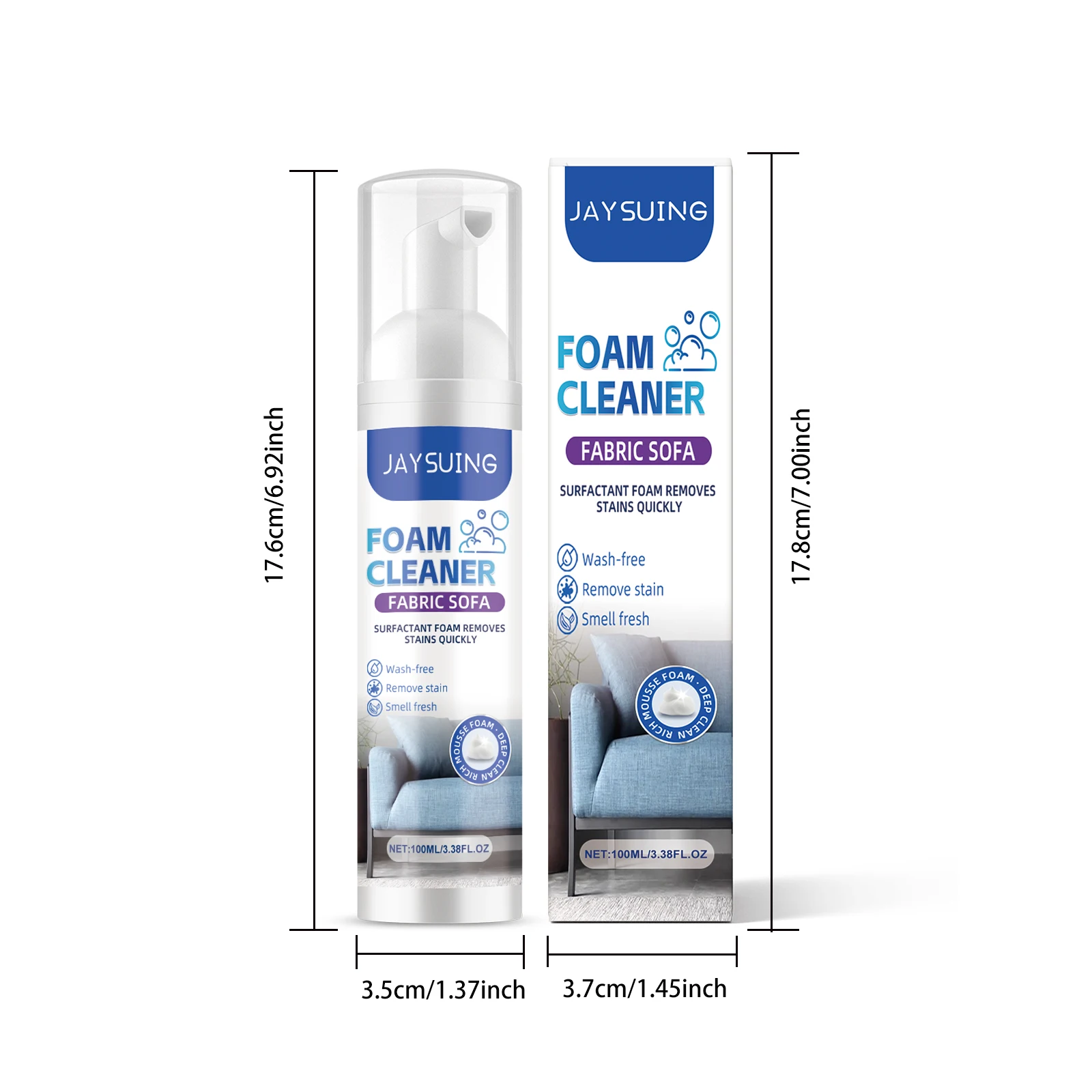 מנקה ספות מבד רב תכליתי עם זרם פוליאוריטן חזק להסרת כתמים מהשטיחים, הווילונות והספות