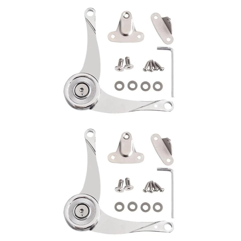 2Pcs Soft Close Lid Support Hinges Replacement Cabinet Lid Stay Folding Hinges Flap Hinge for Furniture Kitchen Cabinet M4YD