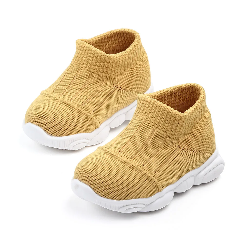 

2021 Fashion Baby Sneakers Children Flat Shoes Infant Kid Baby Girls Boys Solid Stretch Mesh Sport Running Casual Toddler Shoes